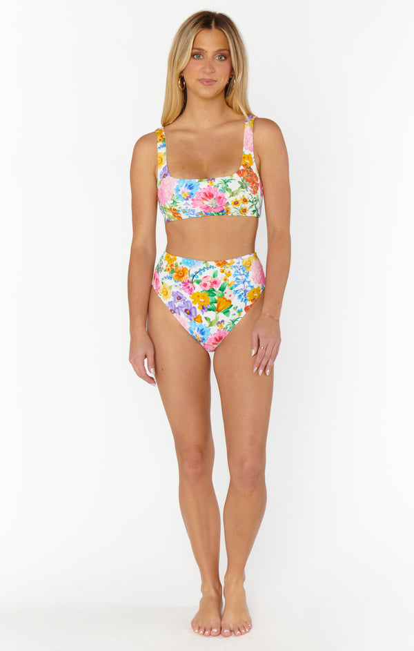 Hot Tub Top ~ Ivory Botanical Rib Scrunch – Show Me Your Mumu