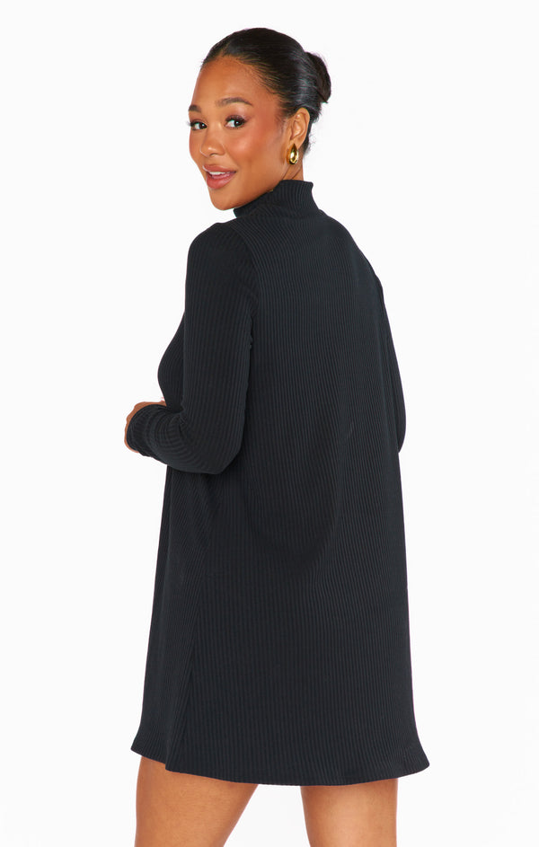 Tammy Turtleneck Dress Winter Rib Black – Show Me Your Mumu