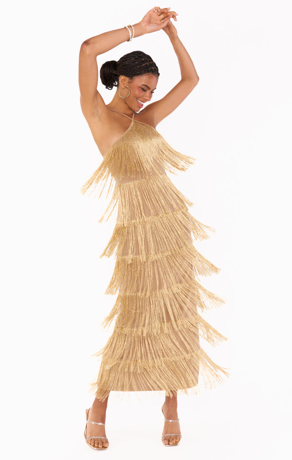 新品タグ付き☆MAISON DE VACANCES FRINGE GAWN Eco Britney Maxi Dress | Marciano