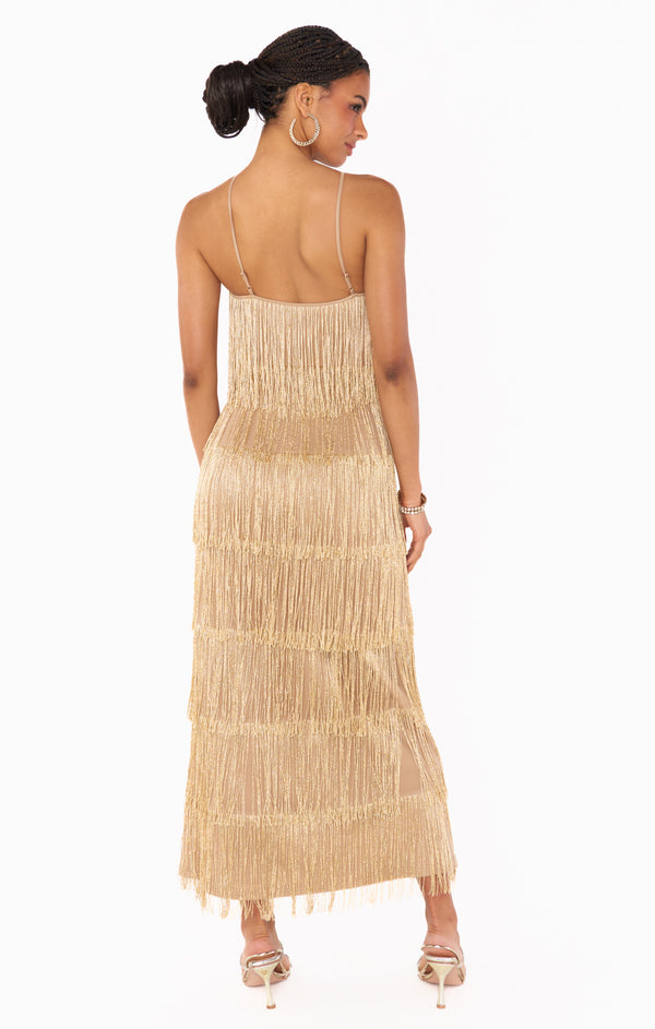 Gatsby Maxi Dress ~ Gold Rush Fringe – Show Me Your Mumu