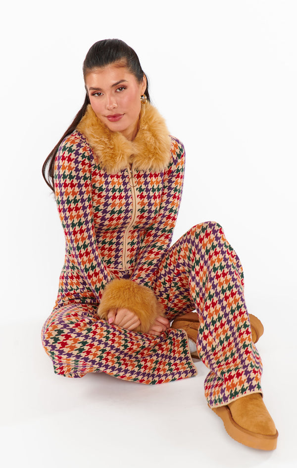 Zermatt Zip Up ~ Valley Houndstooth Faux Fur – Show Me Your Mumu