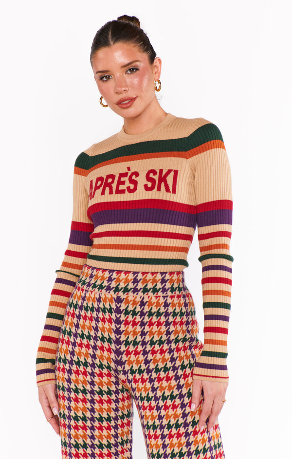 (取寄) ショウ ミー ユア ムームー レディース スロープス セーター Show Me Your Mumu women Slopes Sweater Apres Ski Stripe Slopes Sweater ~ Apres Ski Stripe – Show Me Your Mumu