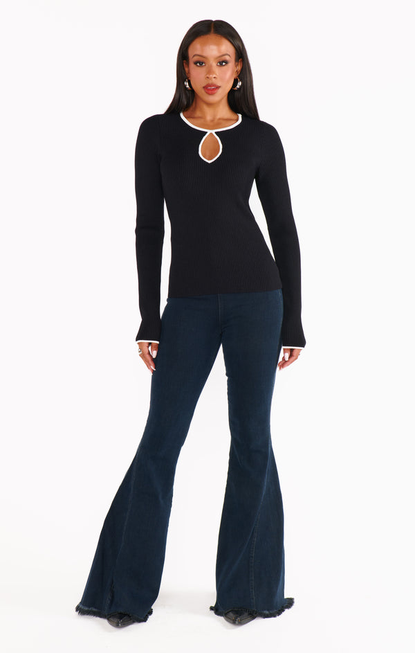 Tippi Top ~ Black Rib with White Trim – Show Me Your Mumu