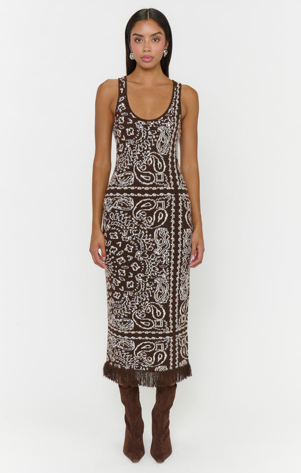 Maisie Sweater Dress ~ Brown Bandana Knit – Show Me Your Mumu