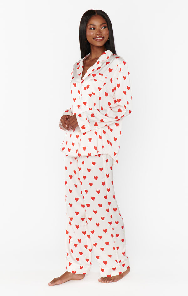 (取寄) ショウ ミー ユア ムームー レディース ビューティ スリープ Pj セット Show Me Your Mumu women Beauty Sleep Pj Set Porto Stripe Silky Classic PJ Set ~ Queen of Hearts Silky – Show Me Your Mumu