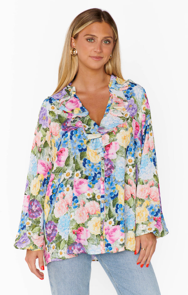 トップス Bibiy IRIS RUFFLE TOP Iris Ruffle Top - Cream | Fashion Nova