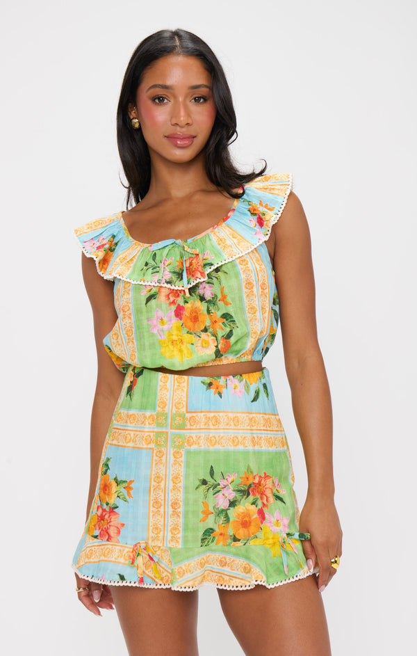 Coral Bouquet Skort Set