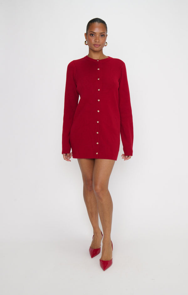 Show Me Your Mumu Women's Marguerite Cardigan Dress - Red