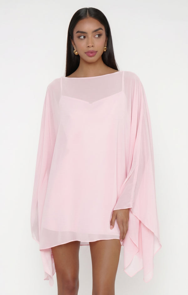 Olsen Mini Dress, in Powder Pink Chiffon, Size: Medium | Show Me Your Mumu