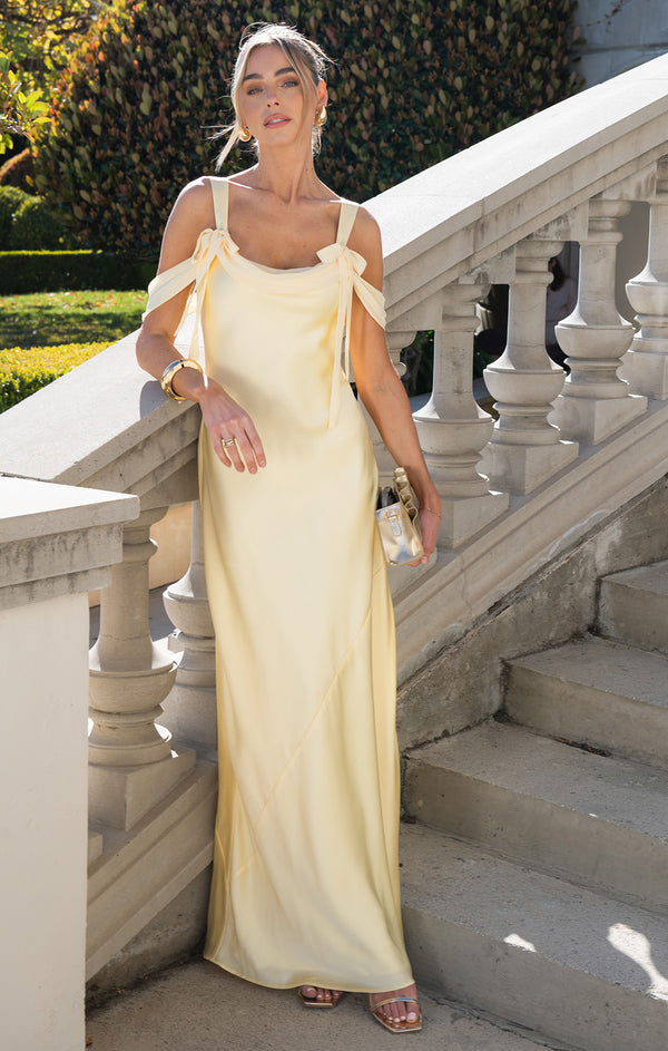 Arrived In Luxe Maxi Dress Yellow
