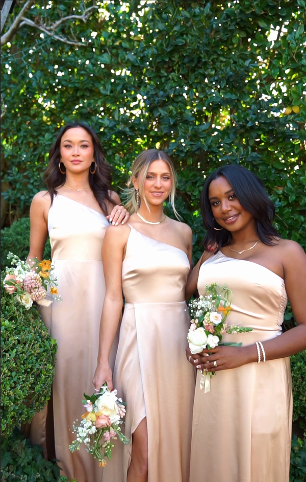 Shannon One Shoulder Dress ~ Champagne Luxe Satin – Show Me Your Mumu Shannon One Shoulder Dress ~ Champagne Luxe Satin – Show Me Your Mumu