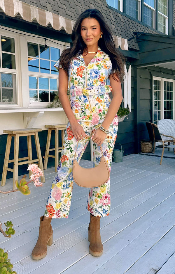 Show Me Your Mumu Gemini Floral Jumpsuit factory in Meadow Blooms