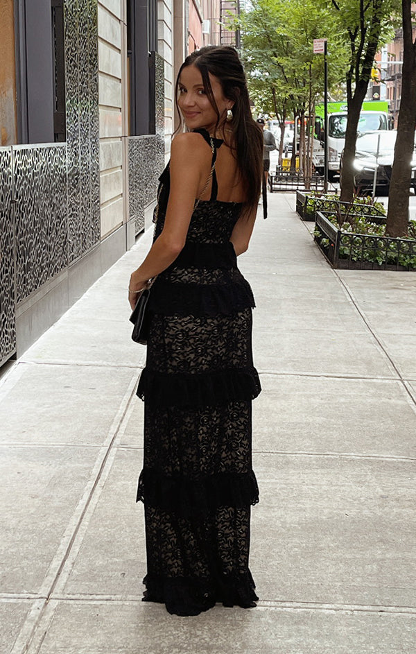 Monique Tie Maxi Dress ~ Black Lovely Lace Show Me Your Mumu Monique Tie Maxi Dress ~ Black Lovely Lace Show Me Your Mumu