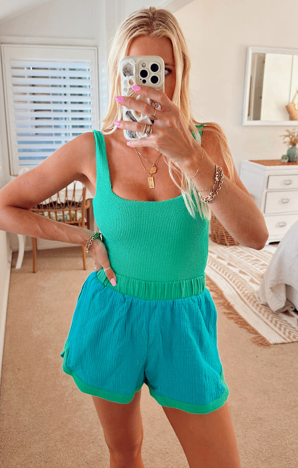 Hendrix Dolphin Shorts ~ Sea Colorblock Gauze – Show Me Your Mumu Hendrix Dolphin Shorts ~ Sea Colorblock Gauze – Show Me Your Mumu