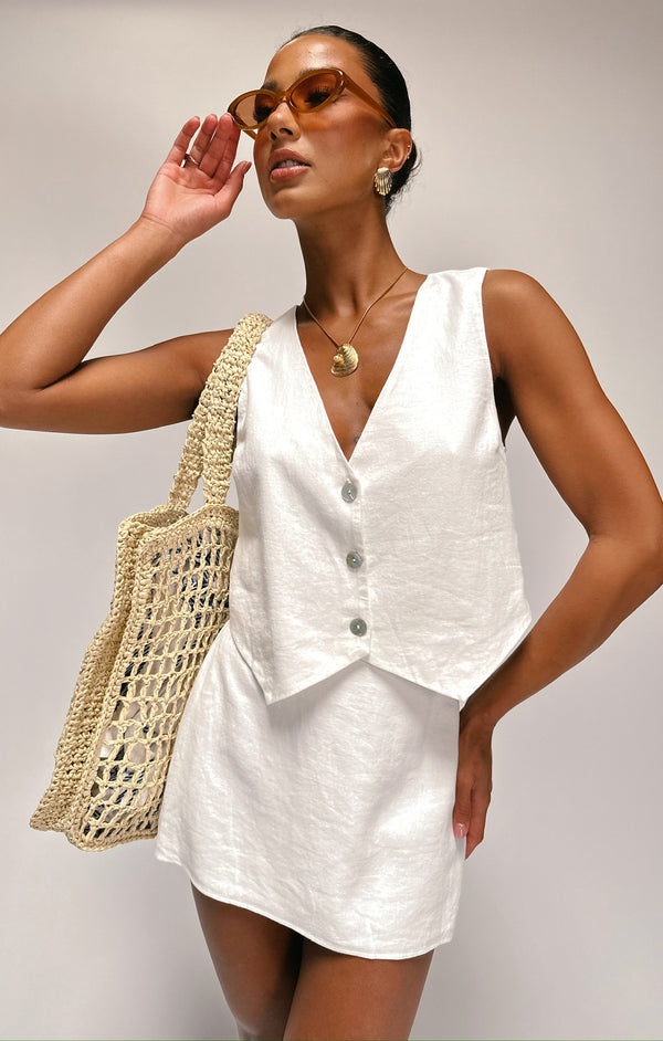 Show Me Your Mumu Vicky Vest in White Show Me Your Mumu Vicky Vest in White