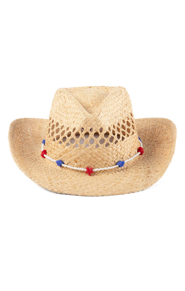 Natural Frayed Edge Shell Cowboy Hat