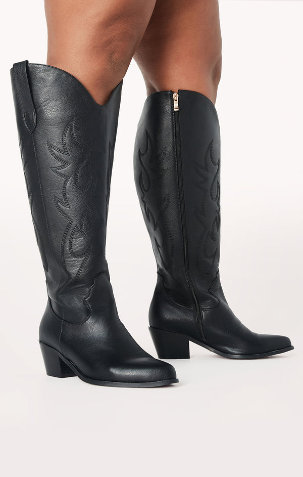 Billini Urson Extra Wide Calf Cowboy Boot ~ Black – Show Me Your Mumu