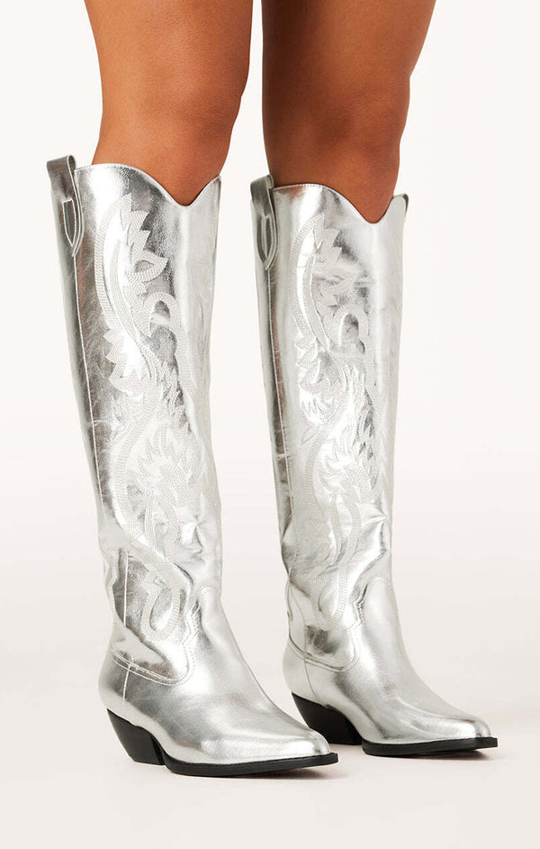 cowboy boots silver