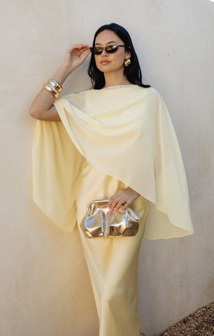 Cherish Cape, in Pale Yellow Chiffon, Size: XL/XXL | Show Me Your Mumu