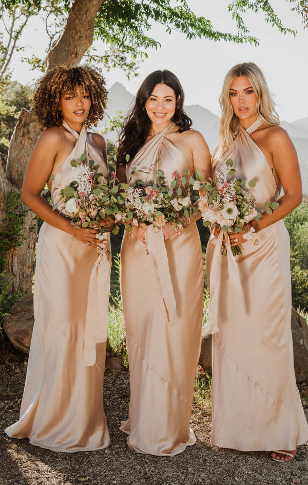 Bridesmaid Fabric Swatch, in Champagne Luxe Satin