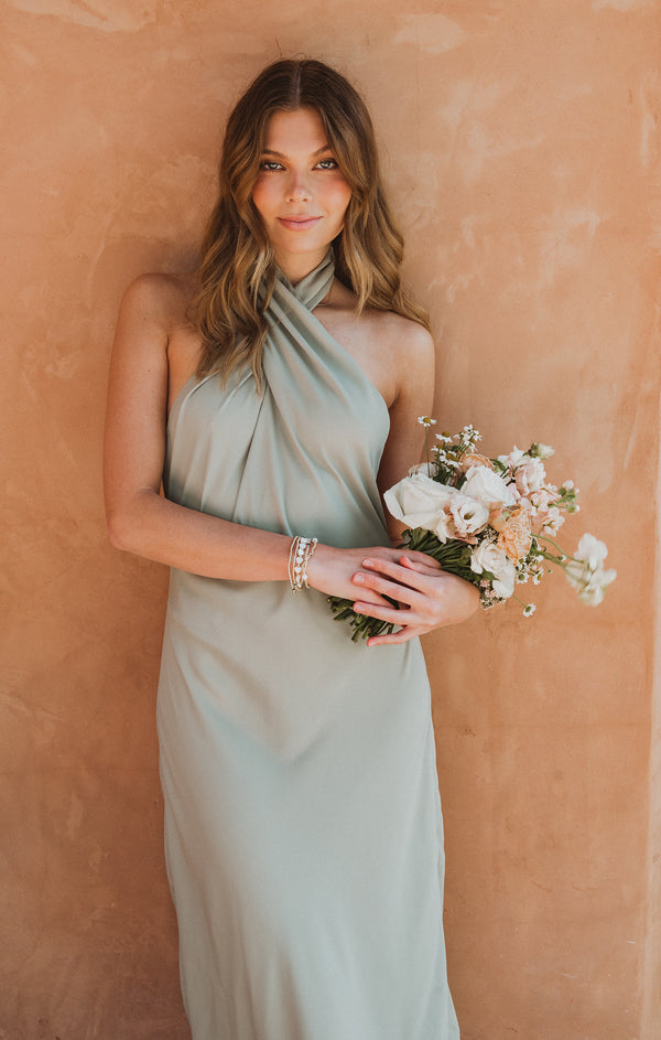 Bridesmaid Fabric Swatch, in Moss Green Crisp