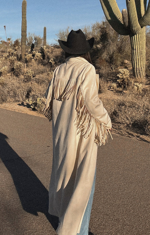 Sienna Fringe Zip Jacket – Cream