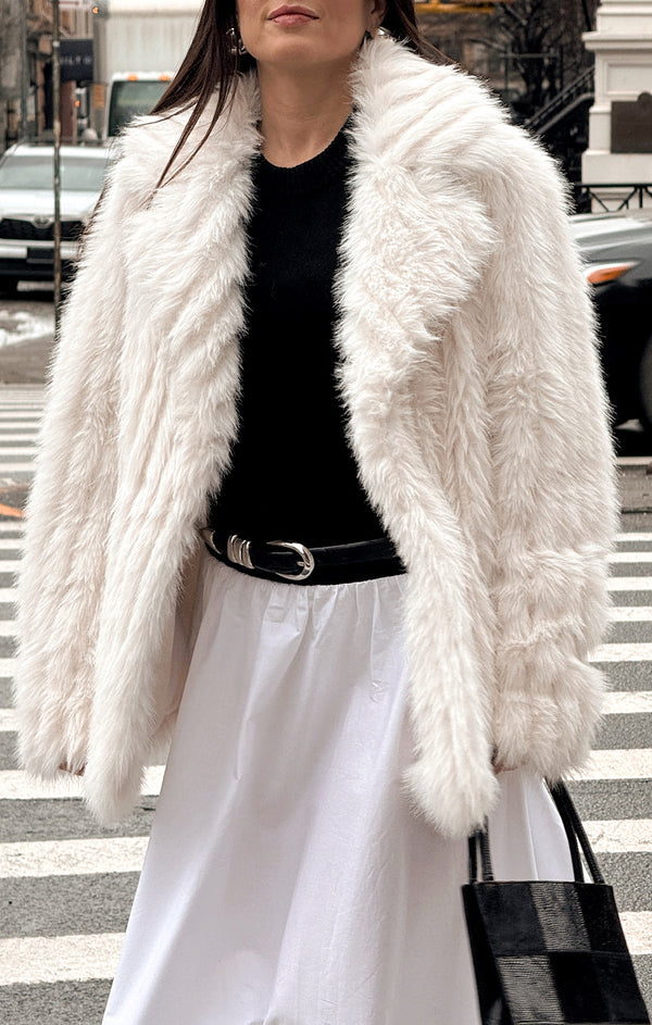 Salt Lake Fur Coat ~ White Faux Fur – Show Me Your Mumu