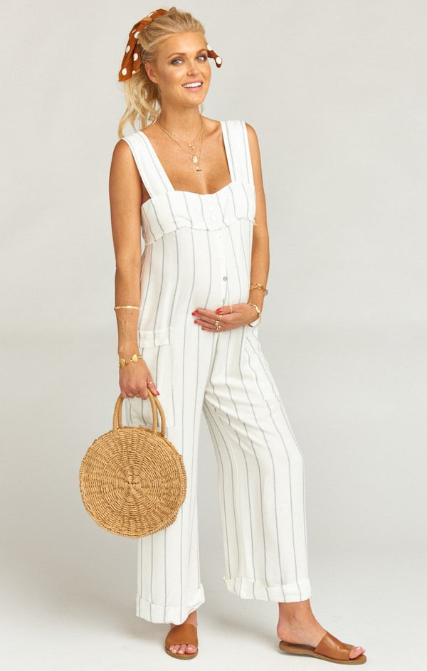 Run Around Jumpsuit ~ Beige Everyday Stripe – Show Me Your Mumu