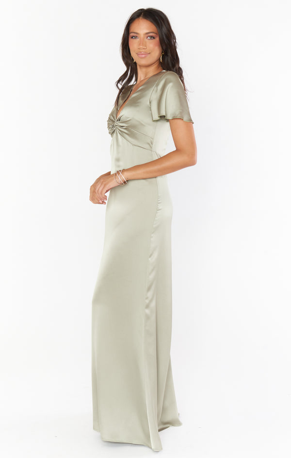 Show Me hot Your Mumu Rome Twist Gown Champagne Luxe Satin M