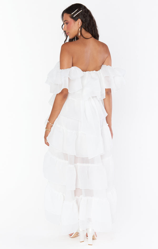 Brandy Maxi Dress, in White Organza, Size: Medium
