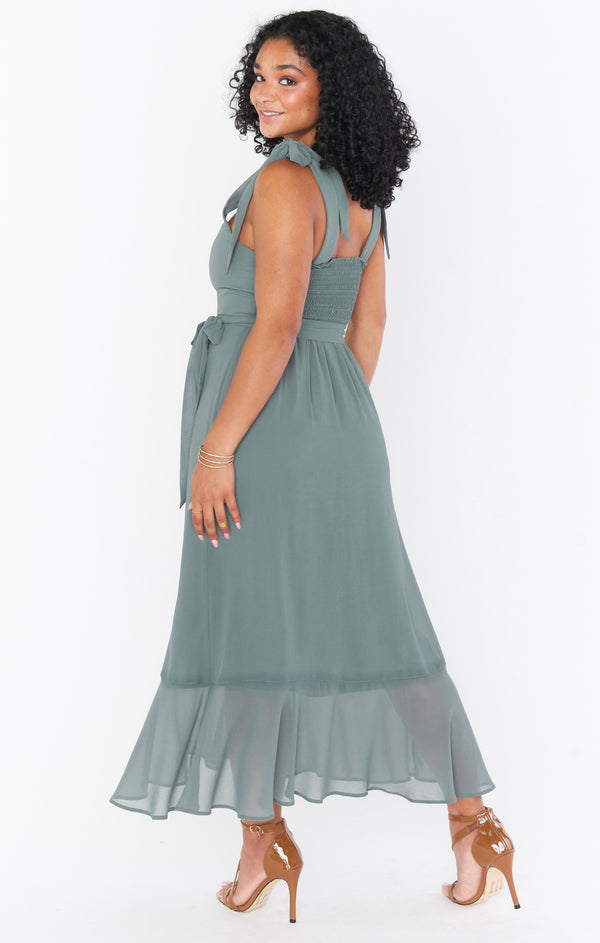 Claire Midi Dress ~ Deep Sage Chiffon Show Me Your Mumu Claire Midi Dress ~ Deep Sage Chiffon Show Me Your Mumu