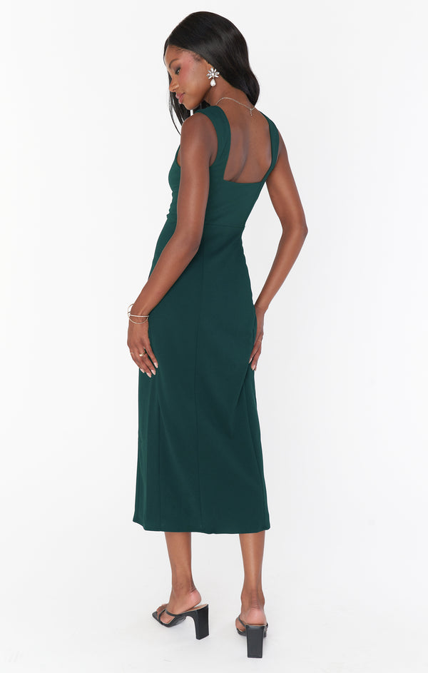 open lace back dress Eden Midi Dress ~ Emerald Stretch – Show Me Your Mumu