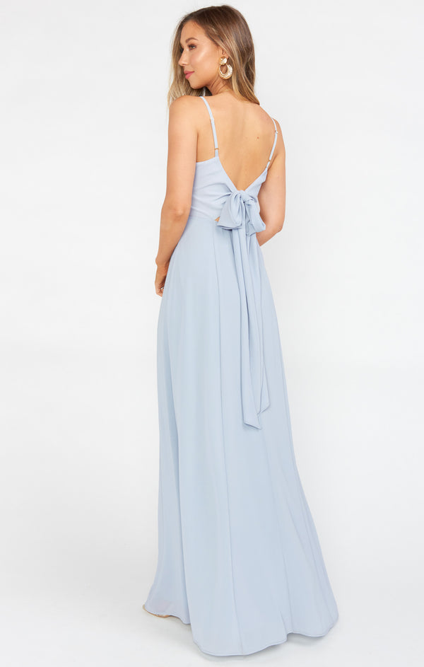 Lauren Tie Maxi Dress ~ Steel Blue Chiffon Show Me Your Mumu