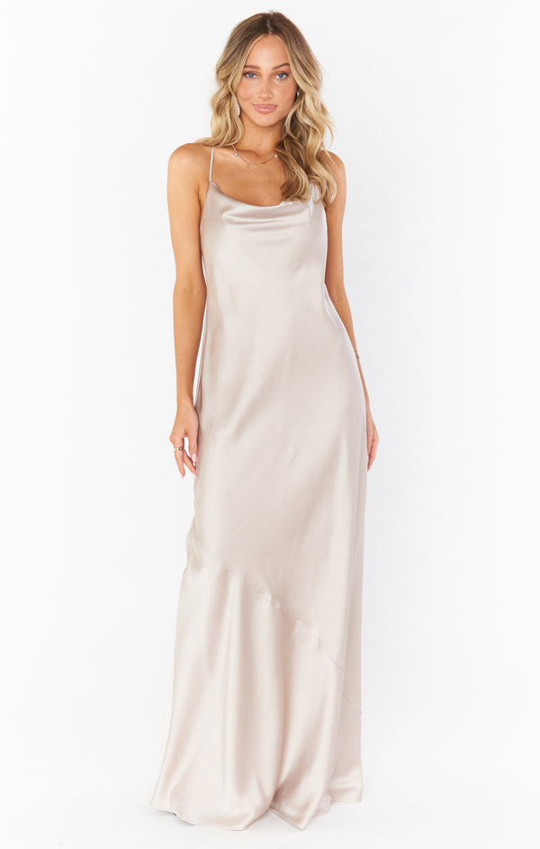 Tuscany Maxi Slip Dress ~ Show Me The Ring Luxe Satin – Show Me Your Mumu