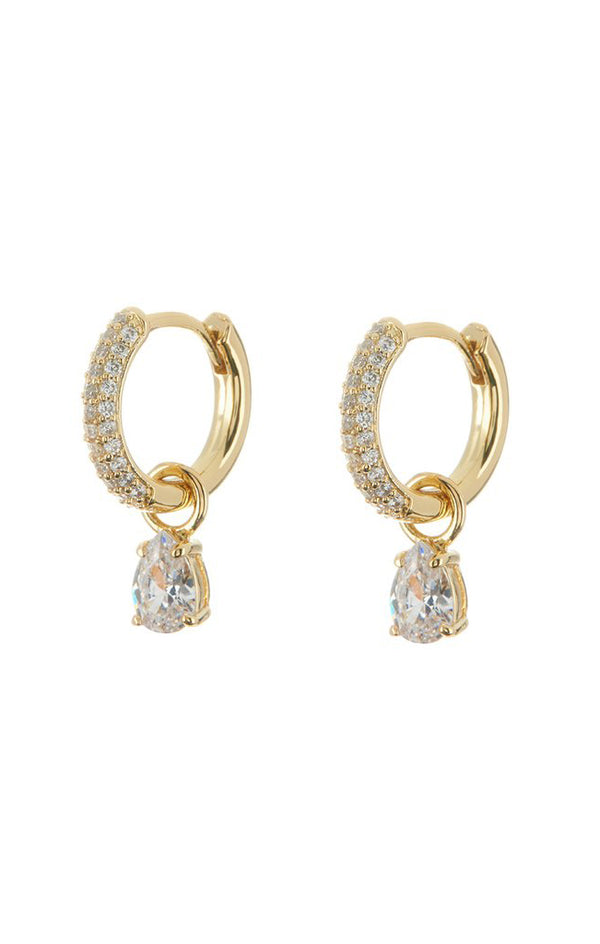 LUV AJ Bianca Stone Pave Huggies ~ Gold – Show Me Your Mumu