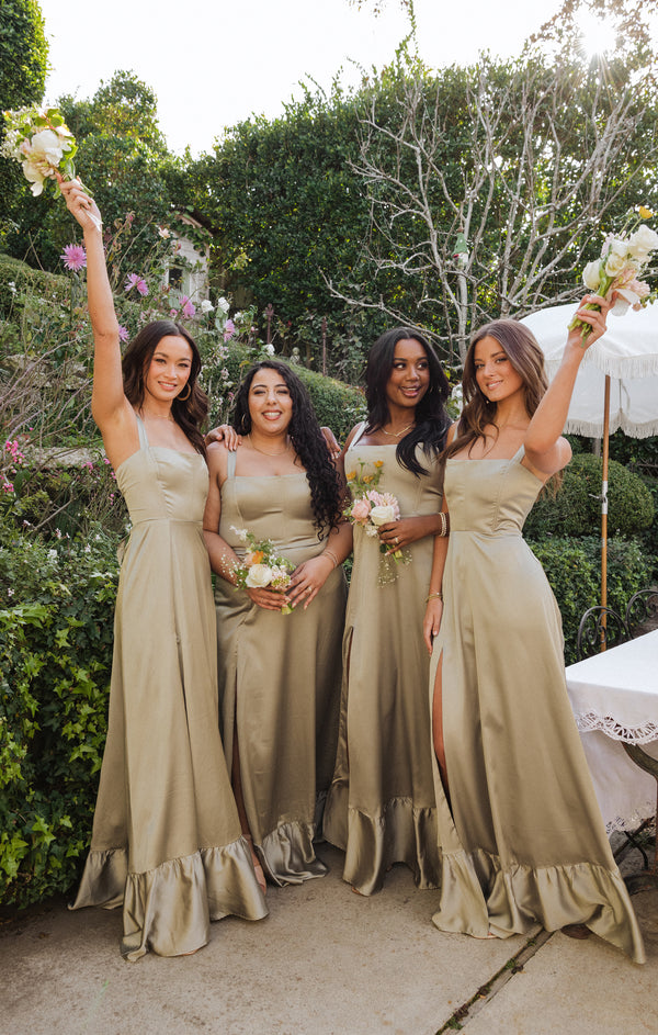 Clarissa Corset Dress ~ Moss Green Luxe Satin – Show Me Your Mumu Clarissa Corset Dress ~ Moss Green Luxe Satin – Show Me Your Mumu