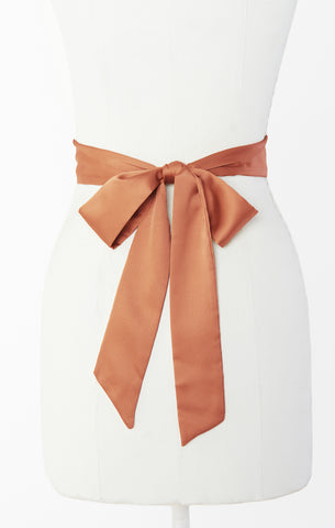 Bridesmaid Sash, in Copper Luxe Satin | Show Me Your Mumu