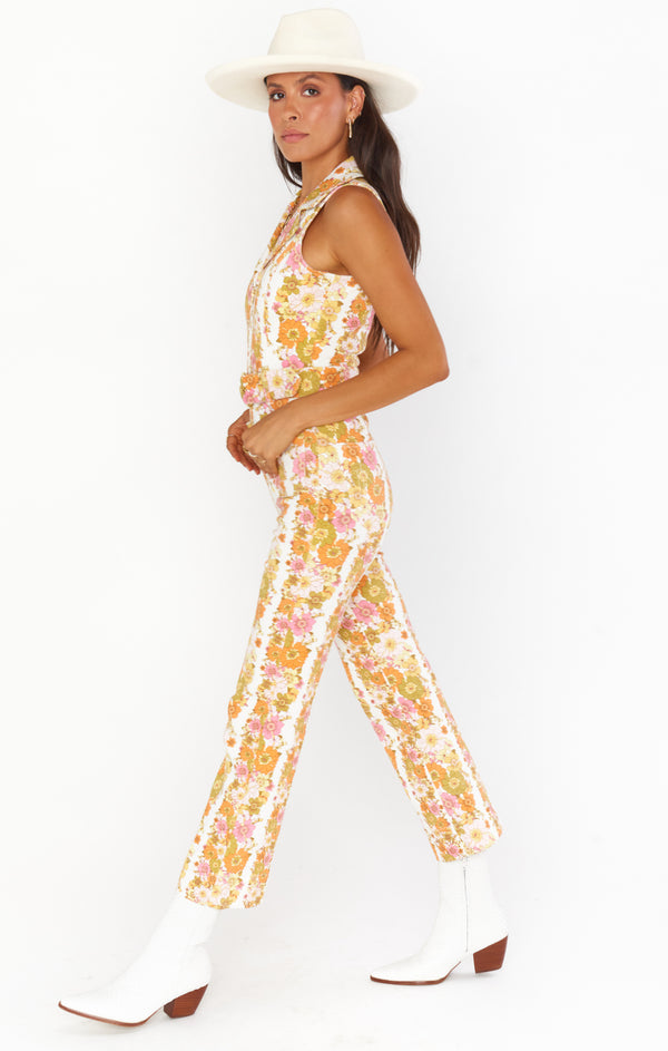 Jacksonville Cropped Jumpsuit ~ Groovy Blooms Stripe – Show Me Your Mumu