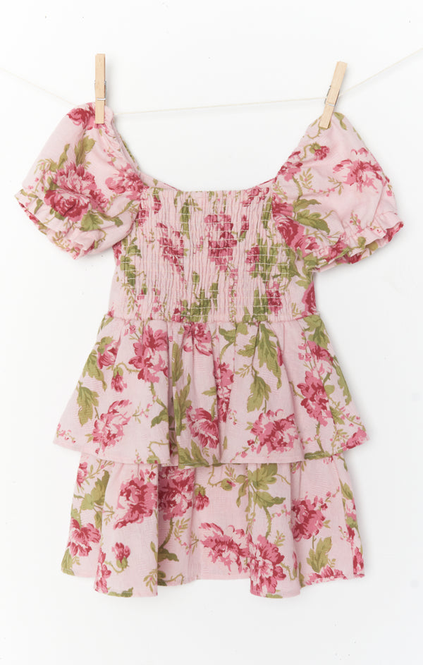 H&m Old Rose Floral Dress Little Miss Mini Dress Garden Romantic