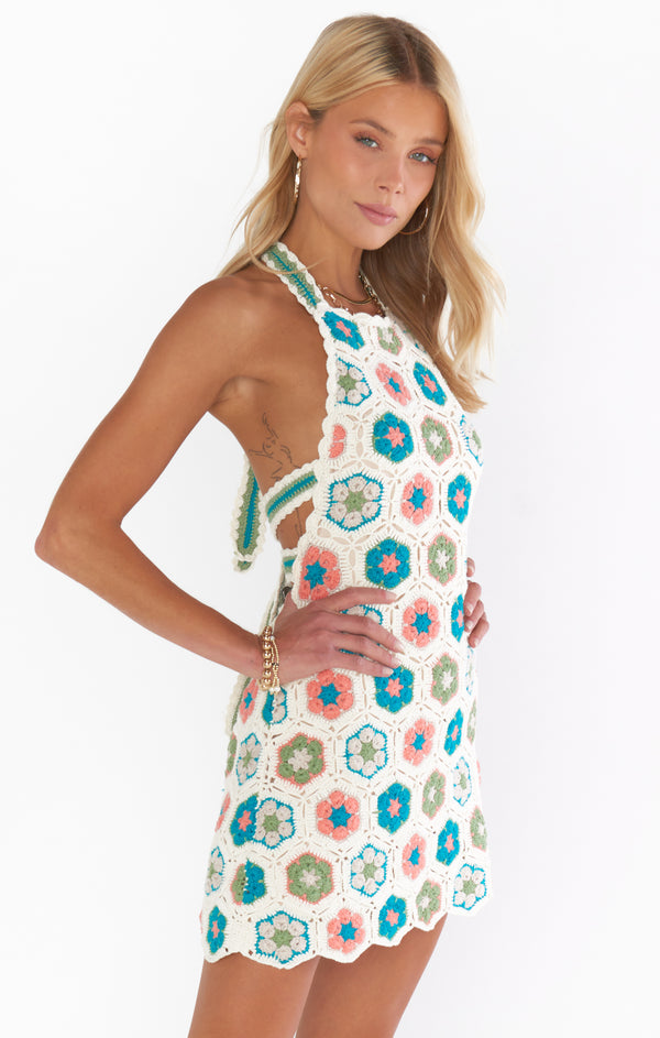 slim fit dress slacks CROCHET BEACH MINI DRESS- TAN – Berry Beachy Swimwear main image 1