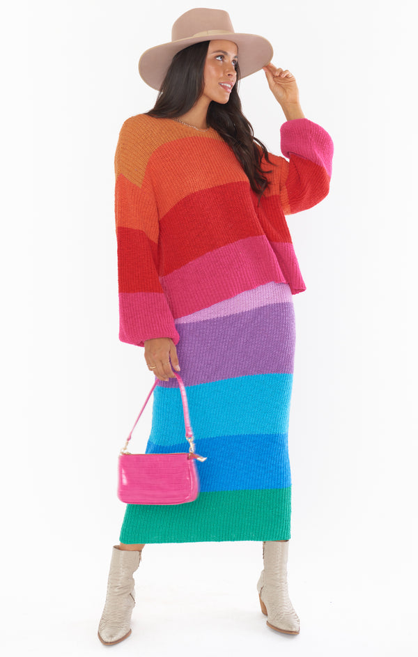 Pippa Sweater Skirt ~ Sunset Stripe Knit – Show Me Your Mumu
