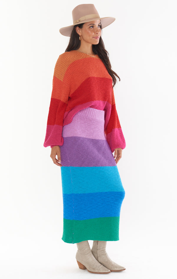 Pippa Sweater Skirt ~ Sunset Stripe Knit – Show Me Your Mumu Pippa Sweater Skirt ~ Sunset Stripe Knit – Show Me Your Mumu