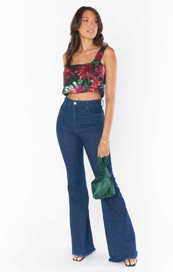 Tara Crop Top ~ Holly Bloom Sequin – Show Me Your Mumu