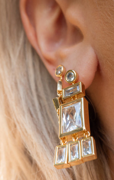 LUV AJ Baguette Shaker Statement Studs ~ Gold Plated – Show Me Your Mumu