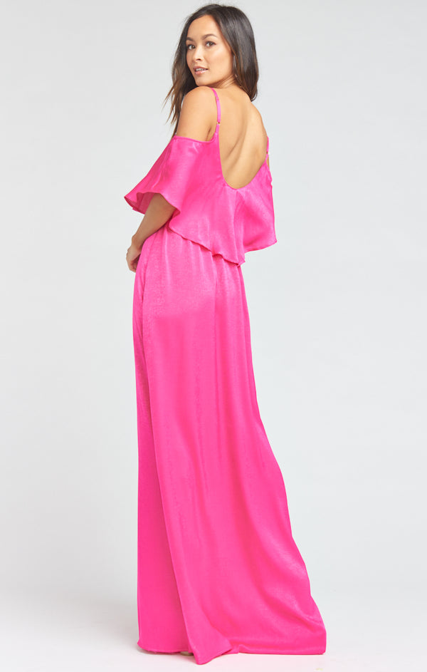 Caitlin ruffle maxi outlet dress dusty blush crisp