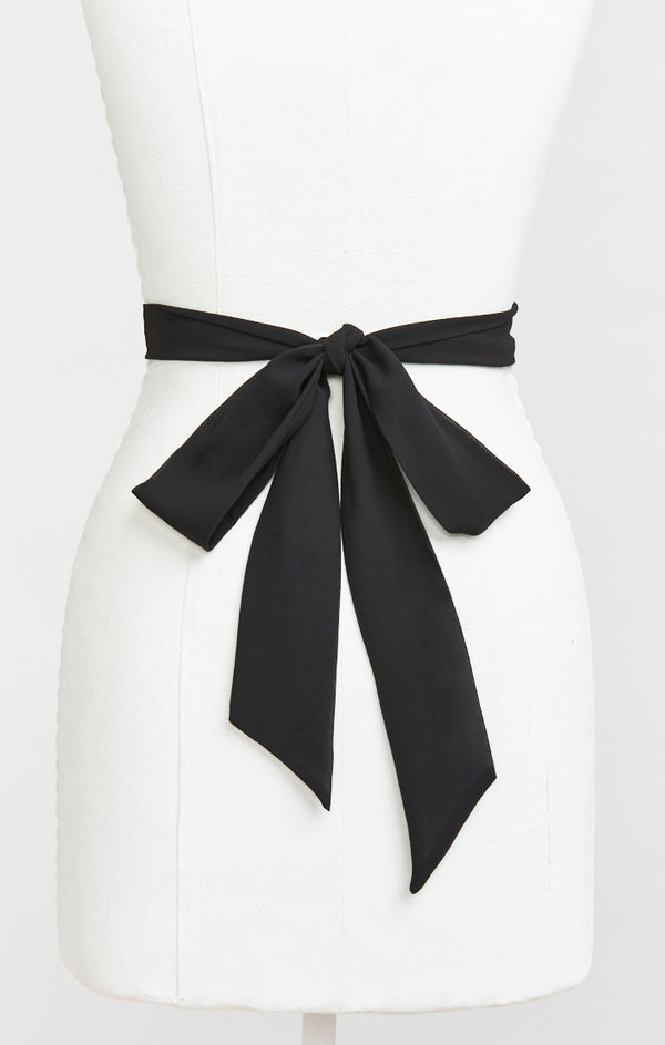 Bridesmaid Sash, in Black Chiffon, Size: Long