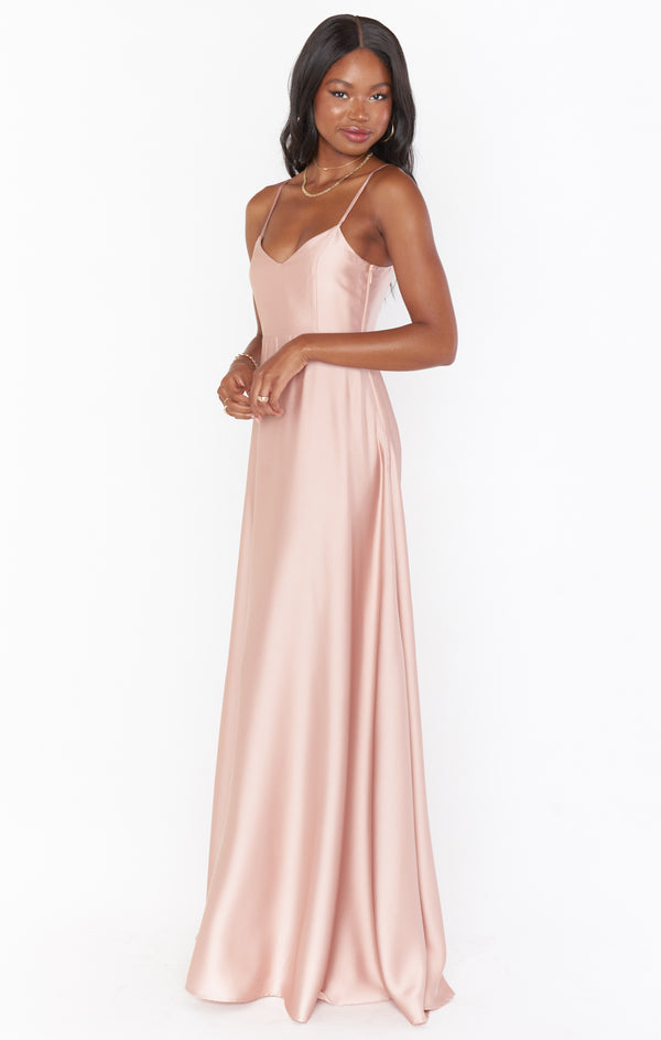 Faith Maxi Dress ~ Rose Gold Luxe Satin Show Me Your Mumu Faith Maxi Dress ~ Rose Gold Luxe Satin Show Me Your Mumu