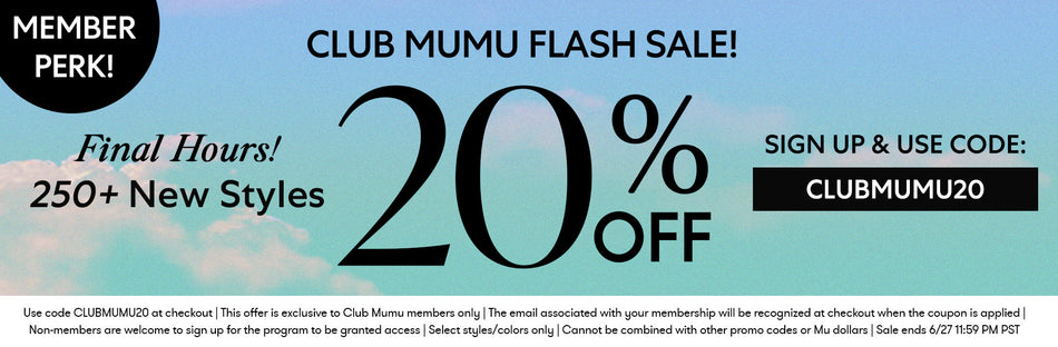 20% Off with Club Mumu