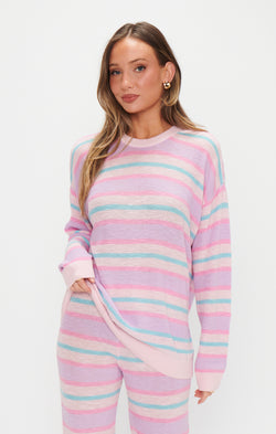 Feel Good Sweater ~ Cotton Candy Stripe Knit