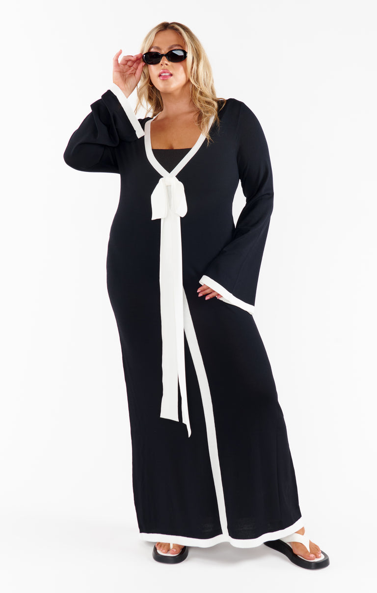 Balboa Dress ~ Black and White Contrast Knit Show Me Your Mumu Balboa Dress ~ Black and White Contrast Knit Show Me Your Mumu